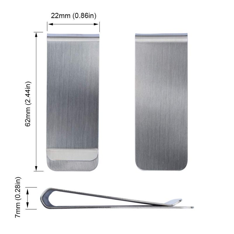 Cozihom Stainless Steel Money Clips, Money & Cards Holder, Minimalism Wallet Clips, Super Slim & Durable, Pack of 6 - Image 3